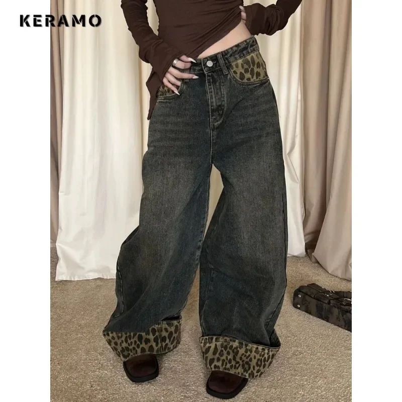 Retro Leopard Print Y2k Jeans for Women Harajuku Wide Leg Pants 2025 New Bottoms Denim Trousers Casual Straight Fashion Trousers
Retro Leopard Print Y2k Jeans for Women Harajuku Wide Leg Pants 2025 New Bottoms Denim Trousers Casual Straight Fashion Trousers