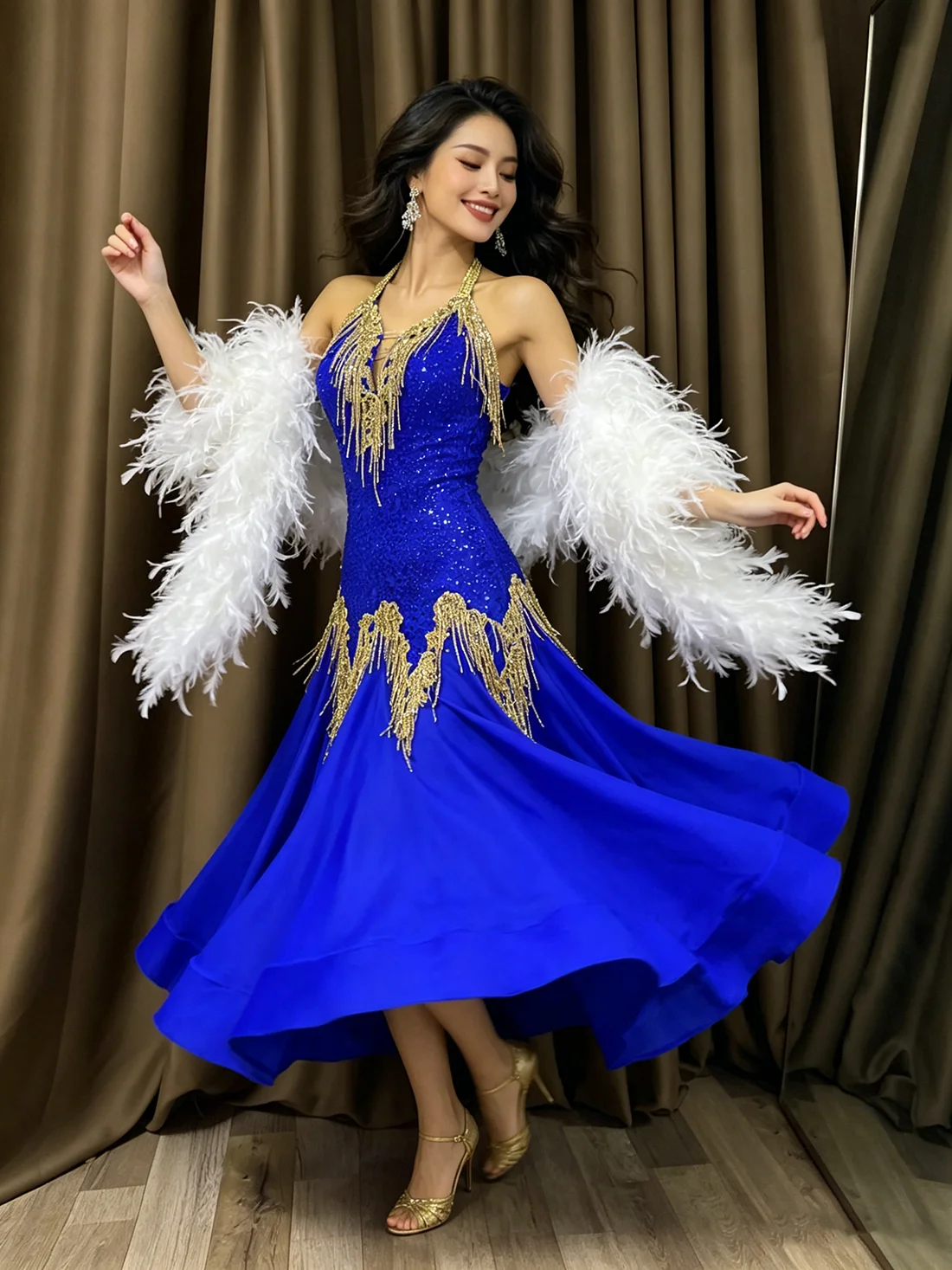 Latin Dance AB Stone Female Adult Children High end Customized Royal Blue Modern Dress Tango Samba Team Performance Dress
Latin Dance AB Stone Female Adult Children High end Customized Royal Blue Modern Dress Tango Samba Team Performance Dress