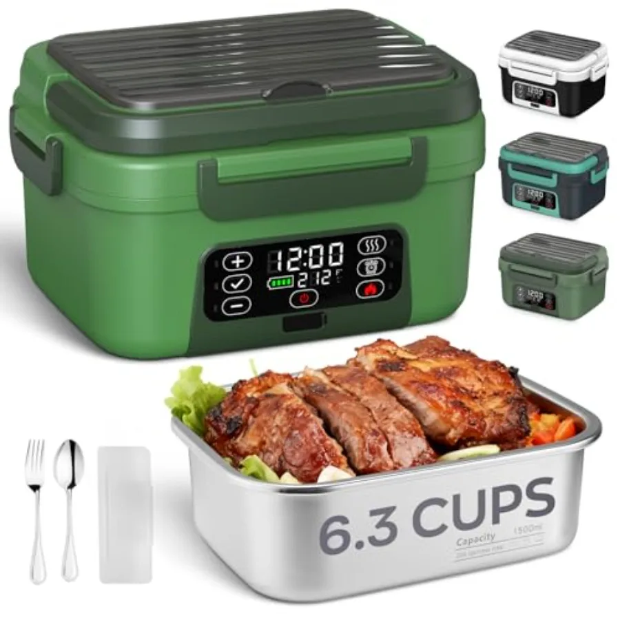 Cordless Electric Lunch Box for office use, BPA-free plastic, black, 6.3 cup capacity with 100W self-heating and 20000mAh batte
Cordless Electric Lunch Box for office use, BPA-free plastic, black, 6.3 cup capacity with 100W self-heating and 20000mAh batte