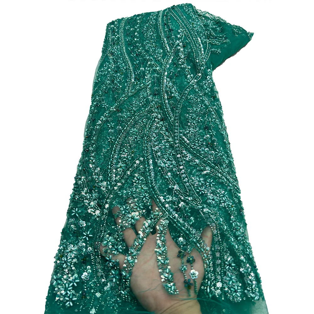 Nigerian African Lace Fabric 2025 High Quality Hamdmade Beads Bridal Lace Fabric Luxury Sequin Beaded Embroidery For Wedding
Nigerian African Lace Fabric 2025 High Quality Hamdmade Beads Bridal Lace Fabric Luxury Sequin Beaded Embroidery For Wedding
