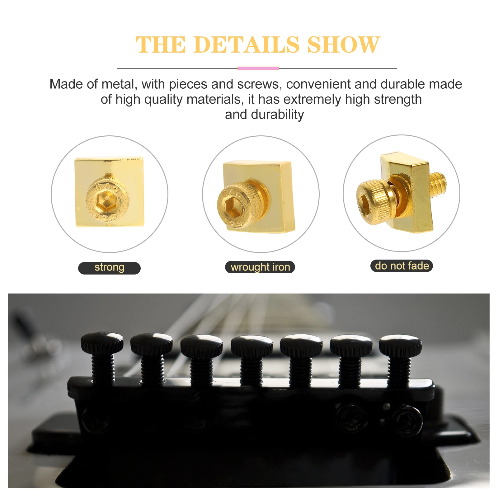 Electric Guitar Locking Nut Clamps String Plates Bridge Block Mounting Parts For Tremolo Body Repair Accessories
Electric Guitar Locking Nut Clamps String Plates Bridge Block Mounting Parts For Tremolo Body Repair Accessories