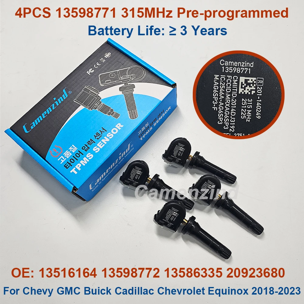  4PCS FOR 2018 2019 2020 2021 2022 2023 CHEVROLET EQUINOX CADILLAC 315MHz TIRE PRESSURE SENSOR TPMS 13598771 13516164 13598772
4PCS FOR 2018 2019 2020 2021 2022 2023 CHEVROLET EQUINOX CADILLAC 315MHz TIRE PRESSURE SENSOR TPMS 13598771 13516164 13598772