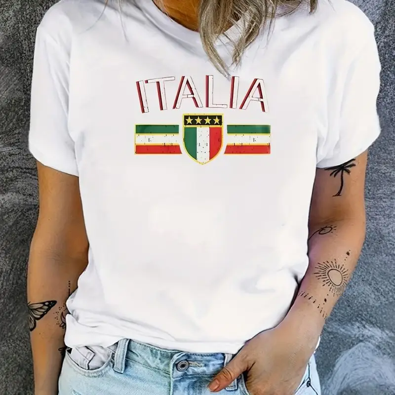 Women's newTT-shirt Autumn Short Sleeve Fashion Printed White Round Neck Base Shirt Casual Top
Women's newTT-shirt Autumn Short Sleeve Fashion Printed White Round Neck Base Shirt Casual Top