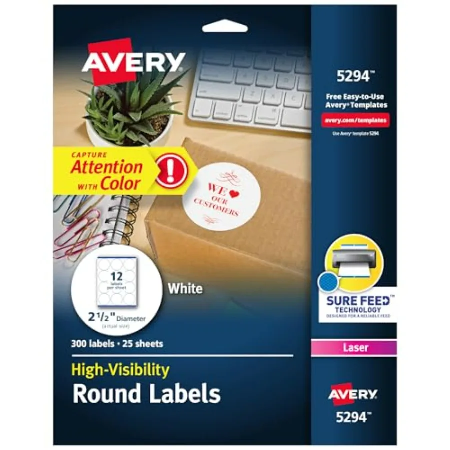 Round Prtable Labels,"Diameter, Matte White, Sure Feed Technology, Laser and kjet Compatible, Blank Total, Great for Brandg, Pa
Round Prtable Labels,"Diameter, Matte White, Sure Feed Technology, Laser and kjet Compatible, Blank Total, Great for Brandg, Pa