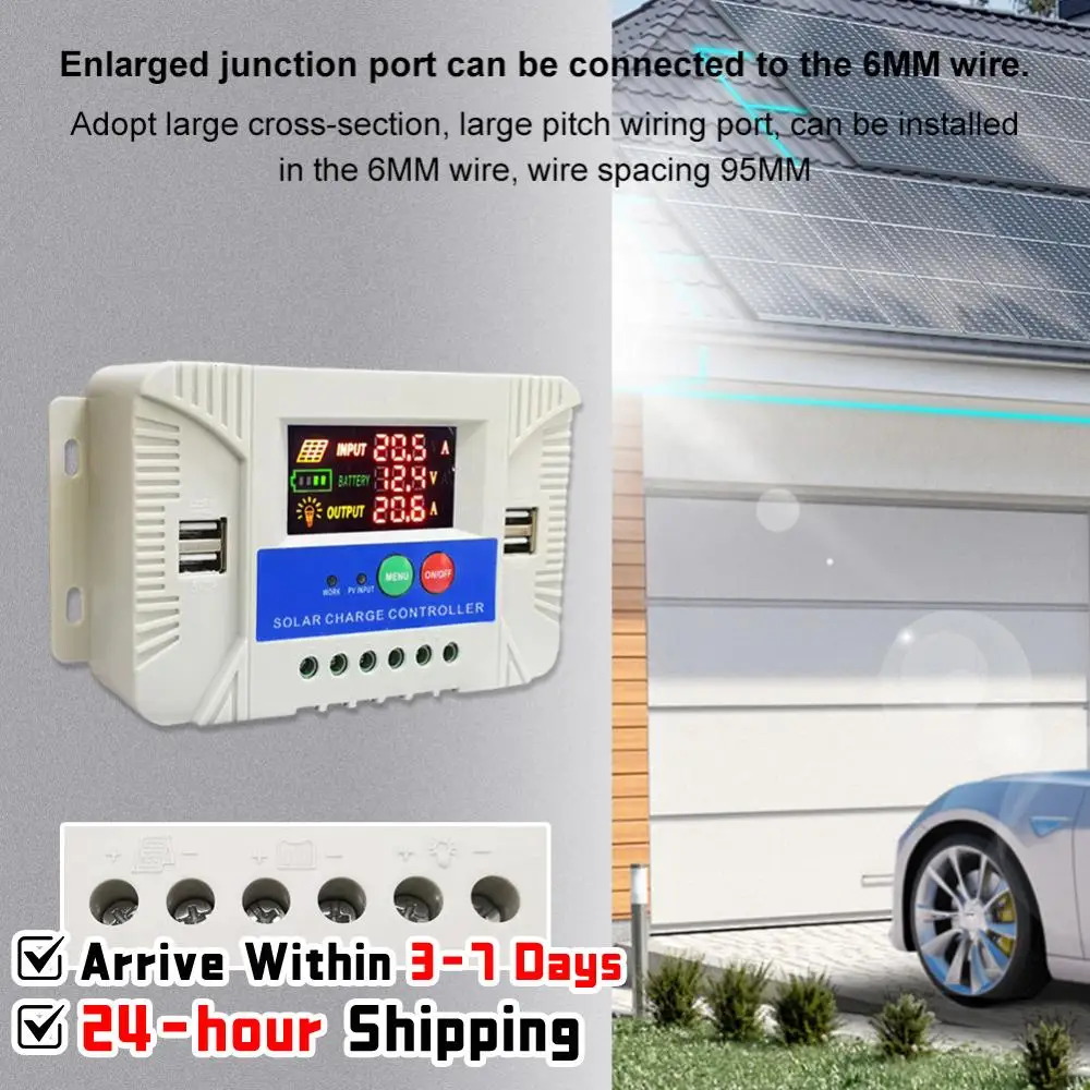 12V 24V Auto Solar Regulator Solar Panel Controller Charge Controller for Home and Outdoor Energy Solution
12V 24V Auto Solar Regulator Solar Panel Controller Charge Controller for Home and Outdoor Energy Solution