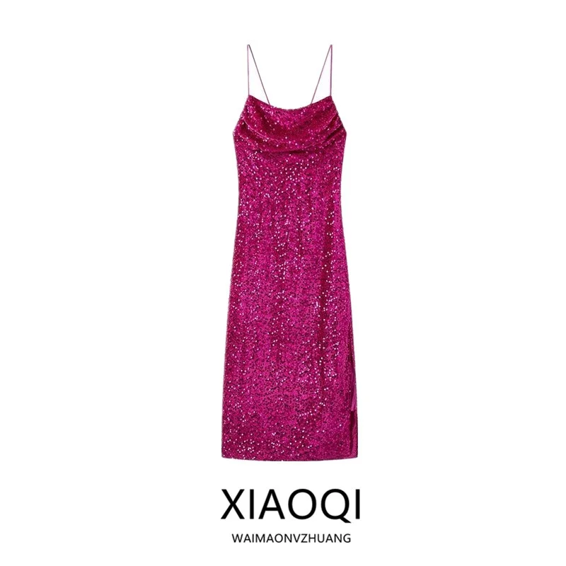 Сексуальное блестящее платье-комбинация с разрезом, без рукавов, для женщин, осенняя новинка
Сексуальное блестящее платье-комбинация с разрезом, без рукавов, для женщин, осенняя новинка