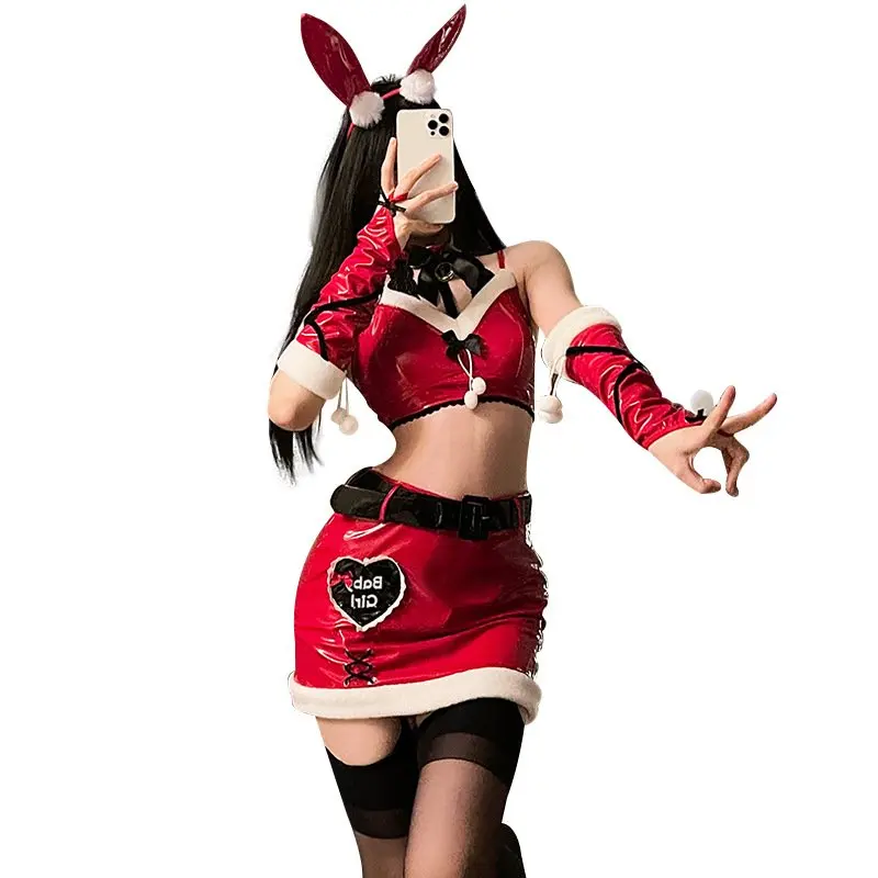 New Arrival Women's Sexy Two Pieces Christmas Party Red Lingerie Sets Adult Lady Sweet Cosplay Bunny Girl Costumes
New Arrival Women's Sexy Two Pieces Christmas Party Red Lingerie Sets Adult Lady Sweet Cosplay Bunny Girl Costumes