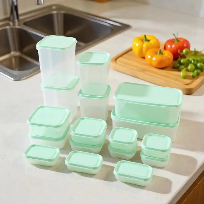 17Pcs/Set Freshness Preservation Box Set Plastic Lunch Box Kitchen Refrigerator Ingredient Packaging Microwave Lunch Box
17Pcs/Set Freshness Preservation Box Set Plastic Lunch Box Kitchen Refrigerator Ingredient Packaging Microwave Lunch Box