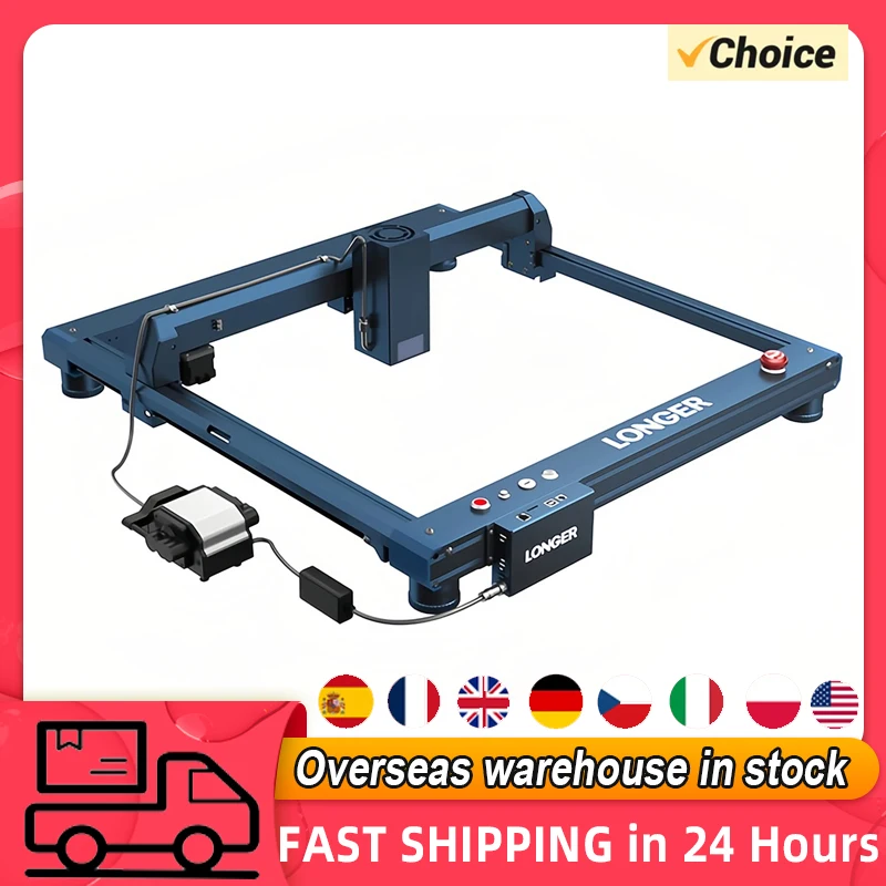 LONGER Laser B1 40W Laser Engraver with Smart Air-Assist System High Speed Engraving and 450x440mm Work Area Support Multi-Color
LONGER Laser B1 40W Laser Engraver with Smart Air-Assist System High Speed Engraving and 450x440mm Work Area Support Multi-Color