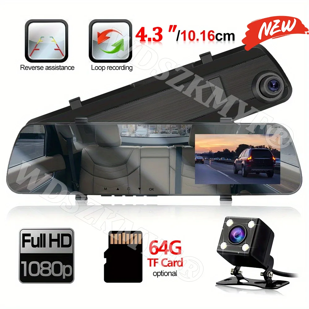 4.3 ″ ultra-thin rearview mirror Car Dvr 1080P Dash Cam for Car Camera Dual-Lens Video Recorder Front and Rear Camera Dashcam
4.3 ″ ultra-thin rearview mirror Car Dvr 1080P Dash Cam for Car Camera Dual-Lens Video Recorder Front and Rear Camera Dashcam