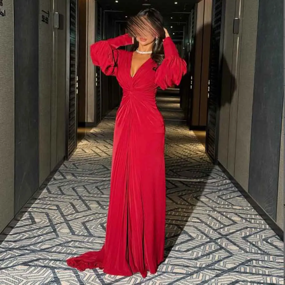 Customized Twist Front Evening Dress Lantern Sleeve V Neck Mermaid Formal Occasion Dresses فساتين سهرة فخمة ٢٠٢
Customized Twist Front Evening Dress Lantern Sleeve V Neck Mermaid Formal Occasion Dresses فساتين سهرة فخمة ٢٠٢