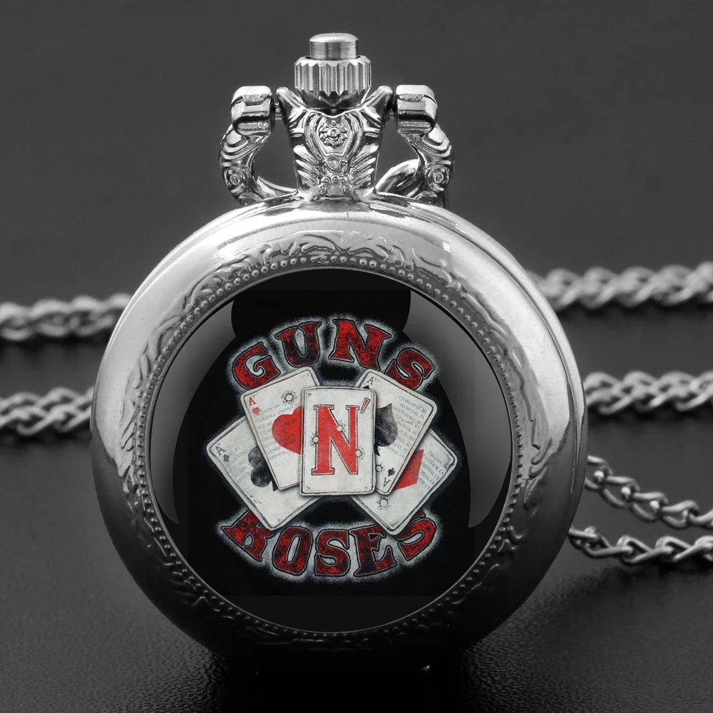 Guns N Roses Rock Art Printing Vintage Glass Dome Quartz Pocket Watch Chain Timepiece Pendant for Men Women Children As Gifts
Guns N Roses Rock Art Printing Vintage Glass Dome Quartz Pocket Watch Chain Timepiece Pendant for Men Women Children As Gifts