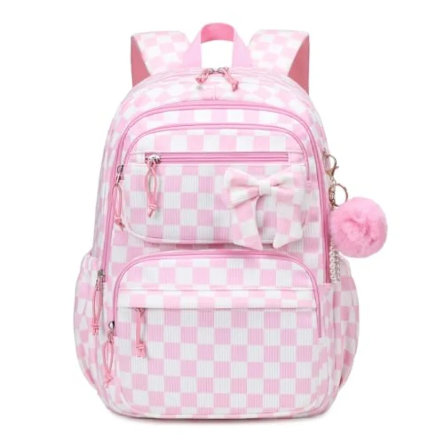 School Backpack for Teen Girls, Cute Kawaii Corduroy Backpack with Multi-Pockets for Girls Aged 6-18 Pink Checkered
School Backpack for Teen Girls, Cute Kawaii Corduroy Backpack with Multi-Pockets for Girls Aged 6-18 Pink Checkered