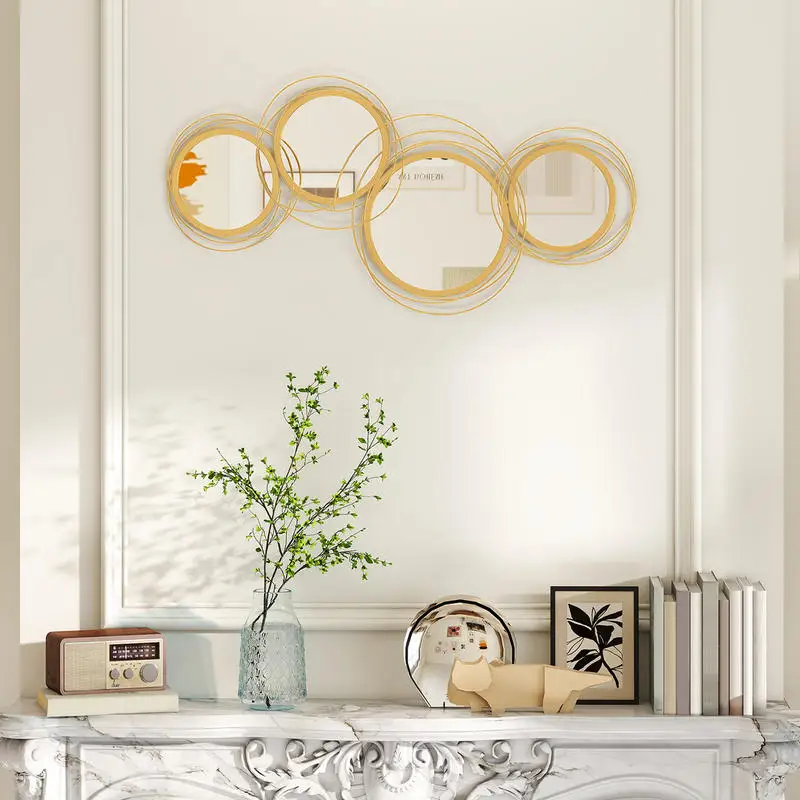 HOMCOM 42.25" Circle Mirror for Wall, Modern Metal Wall Art for Living Room, Bedroom and Dining Room, Gold
HOMCOM 42.25" Circle Mirror for Wall, Modern Metal Wall Art for Living Room, Bedroom and Dining Room, Gold