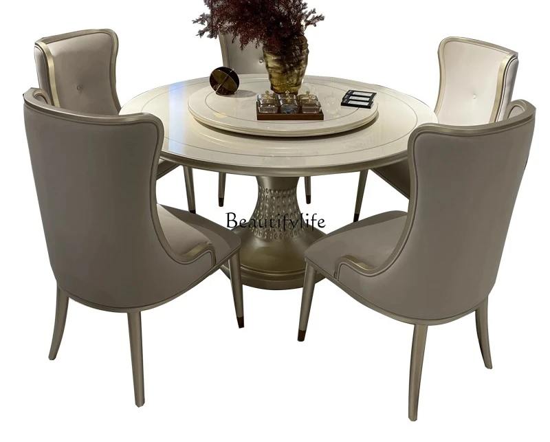 Round Dining Table American Light Luxury Home Simple European Champagne Gold French Style
Round Dining Table American Light Luxury Home Simple European Champagne Gold French Style