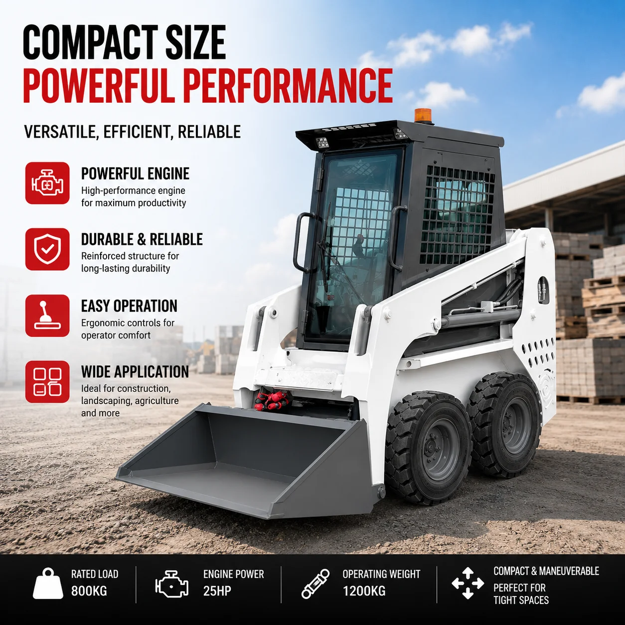 Custom CE Euro 5 JC25 Compact Wheeled Skid Steer Loader for Farm Material Loading and Construction Work
Custom CE Euro 5 JC25 Compact Wheeled Skid Steer Loader for Farm Material Loading and Construction Work