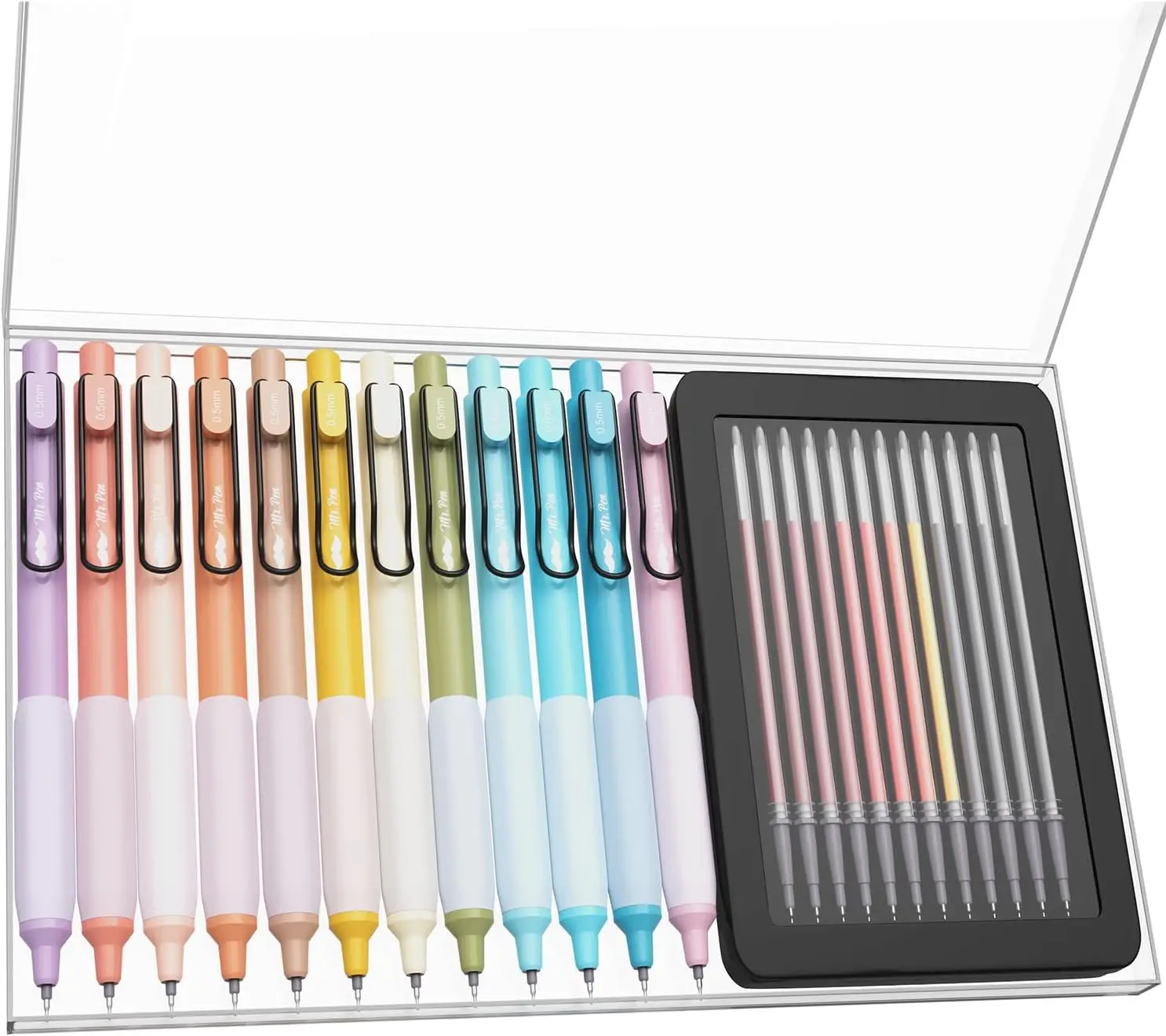 Retractable Gel Pens, 12 Pack with 12 Refills, Fine Point 0.5 mm, Fast Dry, Smooth Writing, Assorted Colors
Retractable Gel Pens, 12 Pack with 12 Refills, Fine Point 0.5 mm, Fast Dry, Smooth Writing, Assorted Colors