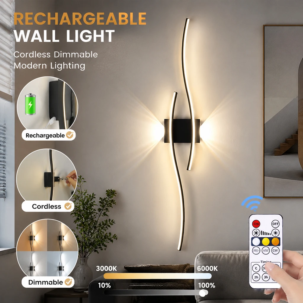 Modern LED Wireless Wall Sconces Adjustable Strip Lights For Living Rooms Bedroom Hallways Walk-in Closets Office Interior Decor
Modern LED Wireless Wall Sconces Adjustable Strip Lights For Living Rooms Bedroom Hallways Walk-in Closets Office Interior Decor