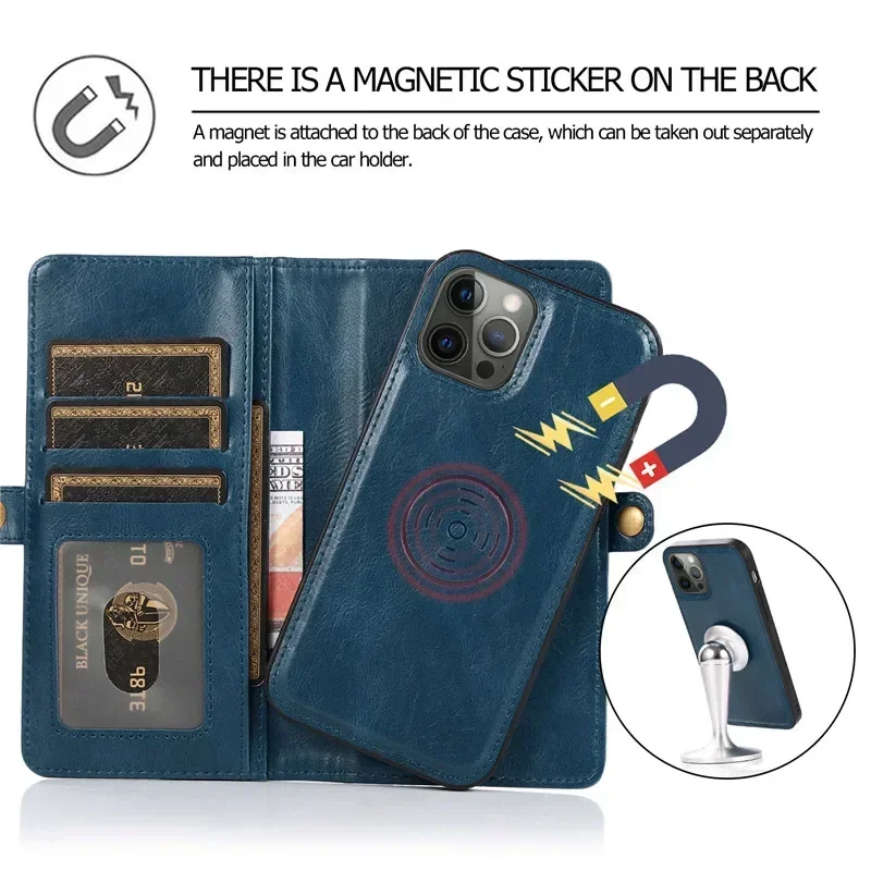 Detachable Magnetic Leather Phone Case For iPhone SE 2020 8 7 6S 6 Plus 12 13 11 Pro XS Max X XR Flip Wallet Card Holder Cover
Detachable Magnetic Leather Phone Case For iPhone SE 2020 8 7 6S 6 Plus 12 13 11 Pro XS Max X XR Flip Wallet Card Holder Cover