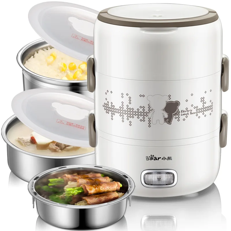 Three-layer electric lunch box with plug, which can keep warm, heat, steam rice and steam eggs
Three-layer electric lunch box with plug, which can keep warm, heat, steam rice and steam eggs