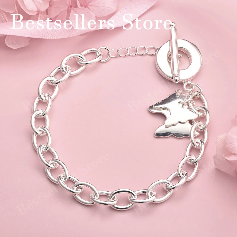 925 sterling silver 8-inch exquisite double-layer butterfly bracelet for women's party fashion wedding jewelry accessories
925 sterling silver 8-inch exquisite double-layer butterfly bracelet for women's party fashion wedding jewelry accessories