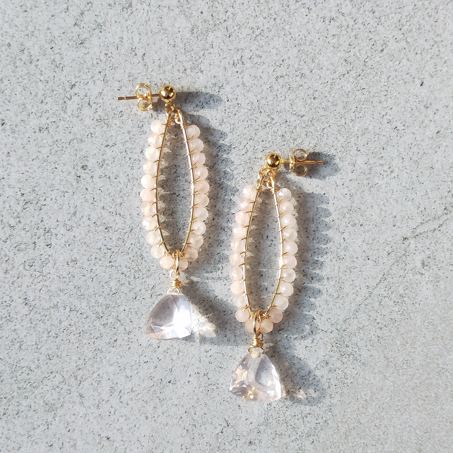 Lii Ji Natural Rose Quartz Geometric Stud Earrings American 14K Gold Filled Handmade Jewelry
Lii Ji Natural Rose Quartz Geometric Stud Earrings American 14K Gold Filled Handmade Jewelry