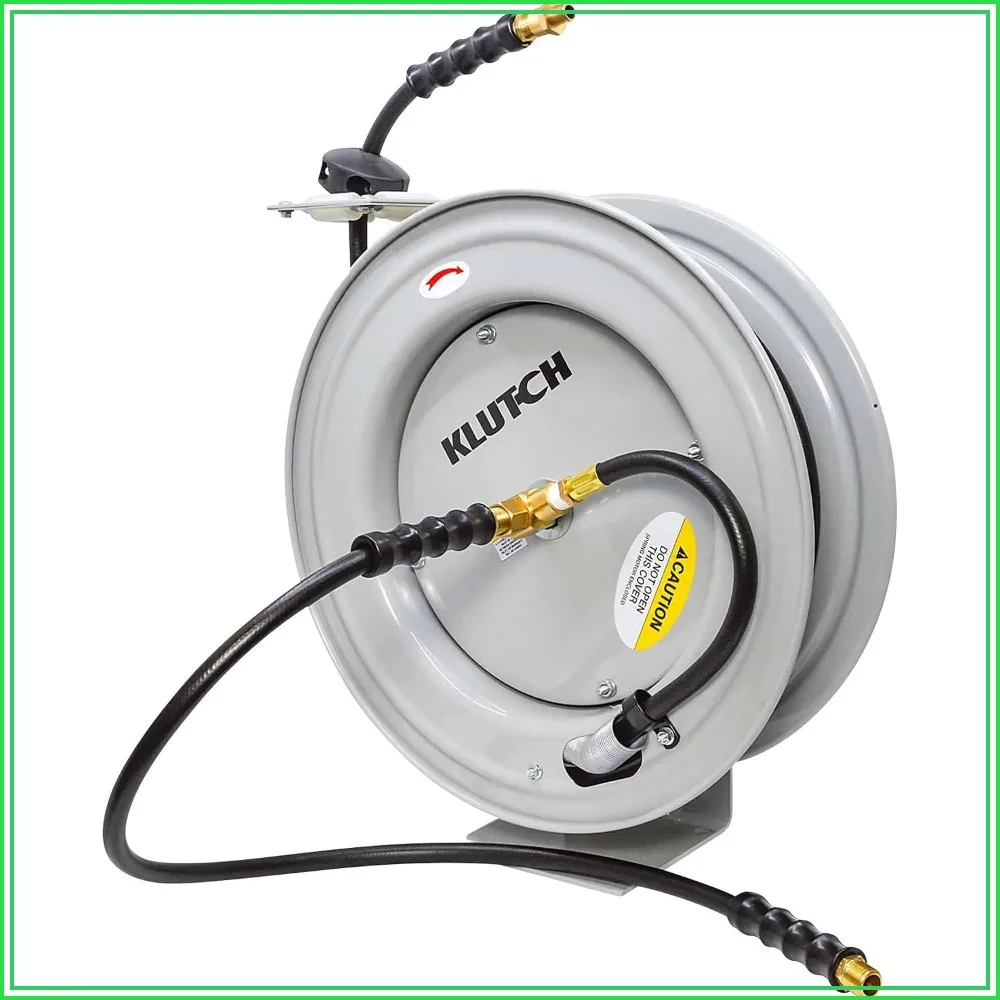 Auto Rewind Air Hose Reel - 1/2in x 50ft Rubber Hose, 300 PSI, Wall Mountable
Auto Rewind Air Hose Reel - 1/2in x 50ft Rubber Hose, 300 PSI, Wall Mountable