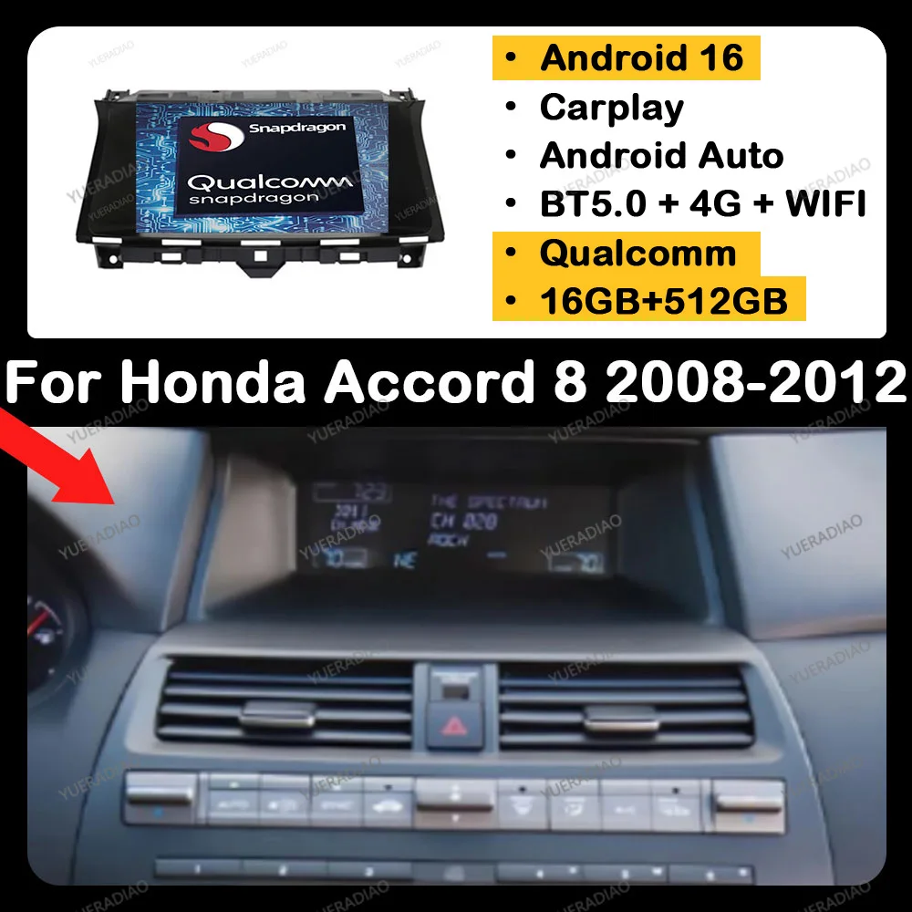 Android 16 Car Radio For Honda Accord 8 Crosstour 2008 - 2012 Head Unit 4G WIFI GPS NAVI Multimedia Video Player 2DIN Qualcomm
Android 16 Car Radio For Honda Accord 8 Crosstour 2008 - 2012 Head Unit 4G WIFI GPS NAVI Multimedia Video Player 2DIN Qualcomm