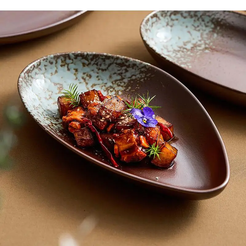 Retro Irregular Ceramic Dinner Plate Sushi Sashimi Fish Plates Dessert Snack Restaurant Tableware
Retro Irregular Ceramic Dinner Plate Sushi Sashimi Fish Plates Dessert Snack Restaurant Tableware