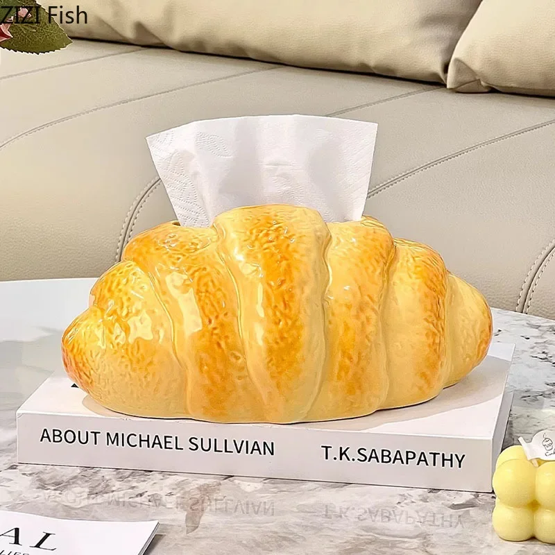 Creative Croissant Bread Ceramic Tissue Box Coffee Table Desk Decoration Imitate Bread Tissue Box Bedside Table Paper Towel Case
Creative Croissant Bread Ceramic Tissue Box Coffee Table Desk Decoration Imitate Bread Tissue Box Bedside Table Paper Towel Case