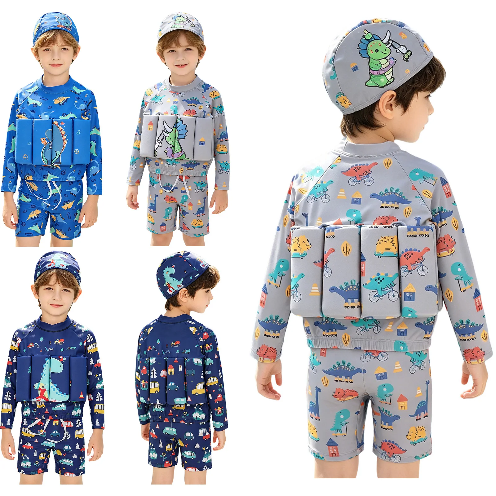 Kids Flotation Bathing Suit Long Sleeve Top Shorts and Swim Cap UPF50+ Breathable for Summer Beach Swimming Training
Kids Flotation Bathing Suit Long Sleeve Top Shorts and Swim Cap UPF50+ Breathable for Summer Beach Swimming Training
