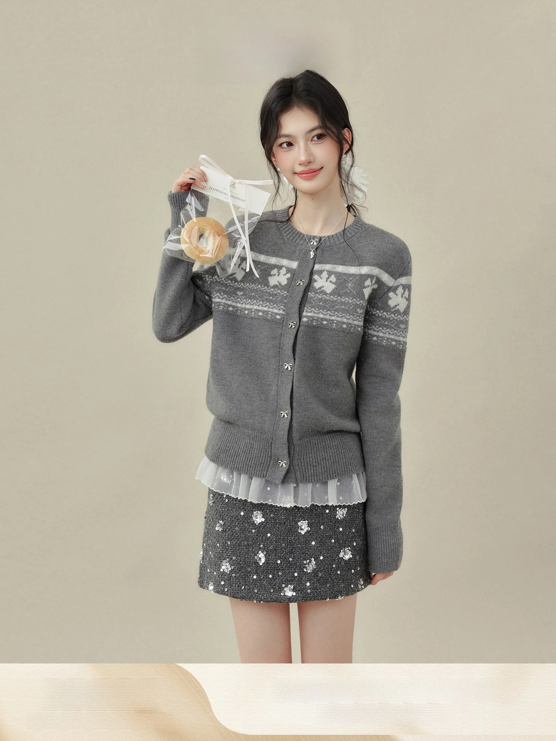 Ele ort round Ne Open Cardigan Women's Slim Fit Fair Isle Sweater Winter Faion Commute Sle Casual Lazy Trend
Ele ort round Ne Open Cardigan Women's Slim Fit Fair Isle Sweater Winter Faion Commute Sle Casual Lazy Trend