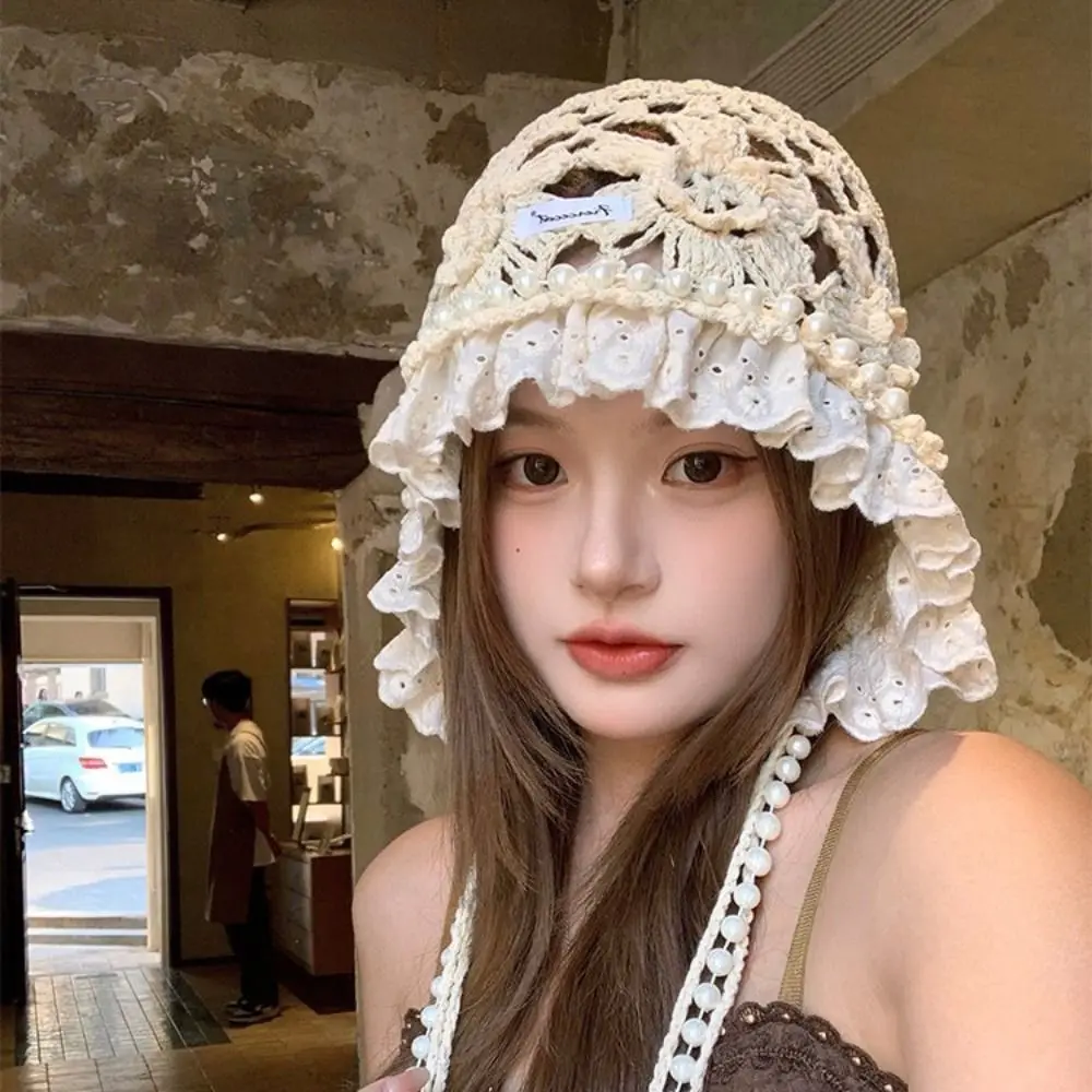 Sweet Pearl Tassels Crochet Flower Knitted Hat Hollow Out Bohemian Style Knit Cap Korean Handmade Weave Cap Girls
Sweet Pearl Tassels Crochet Flower Knitted Hat Hollow Out Bohemian Style Knit Cap Korean Handmade Weave Cap Girls
