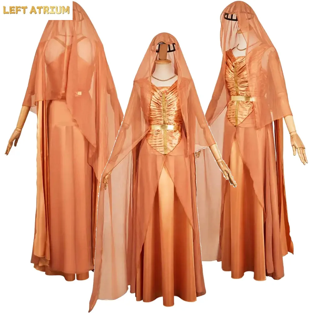 Mon Mothma Cosplay Dress Veil Movie Space Battle Costume Necklace Belt Earrings Headband Outfits Halloween Carnival Party Suit
Mon Mothma Cosplay Dress Veil Movie Space Battle Costume Necklace Belt Earrings Headband Outfits Halloween Carnival Party Suit