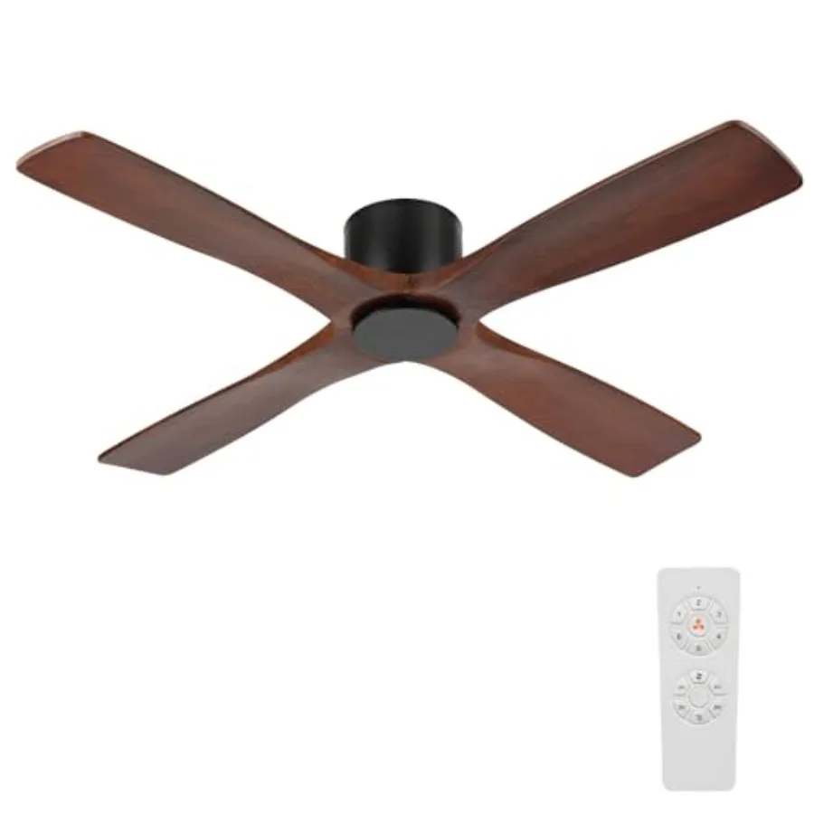 Ceiling Fan without Lights - Modern Low Profile Flush Mount Ceiling Fan, 6-Speed Remote, 4 Solid Wood Blades, Quiet Reversible
Ceiling Fan without Lights - Modern Low Profile Flush Mount Ceiling Fan, 6-Speed Remote, 4 Solid Wood Blades, Quiet Reversible