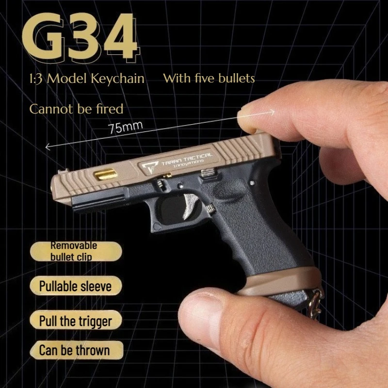 Newest 1:3 Shell-spreadable Half Alloy G34 Keychain Toy Hand Grab Model Cannot Be Launched Military Fans Collect Small Ornaments
Newest 1:3 Shell-spreadable Half Alloy G34 Keychain Toy Hand Grab Model Cannot Be Launched Military Fans Collect Small Ornaments