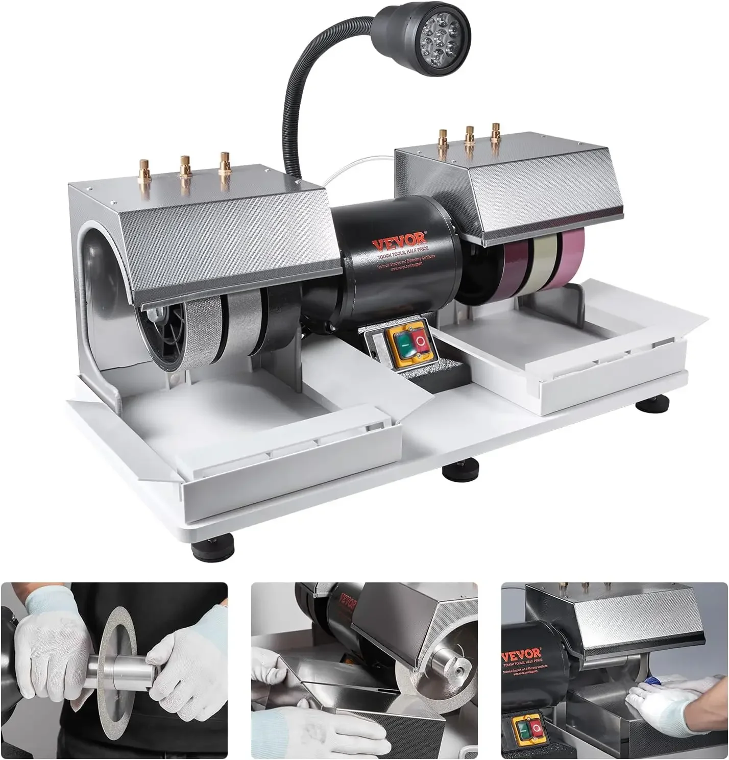 Cabbing Machine, 6" 1/4HP 1800rpm Efficient, Lapidary Rock Grinder Polisher With Lamp & Water Pump, Gem Faceting Machine
Cabbing Machine, 6" 1/4HP 1800rpm Efficient, Lapidary Rock Grinder Polisher With Lamp & Water Pump, Gem Faceting Machine