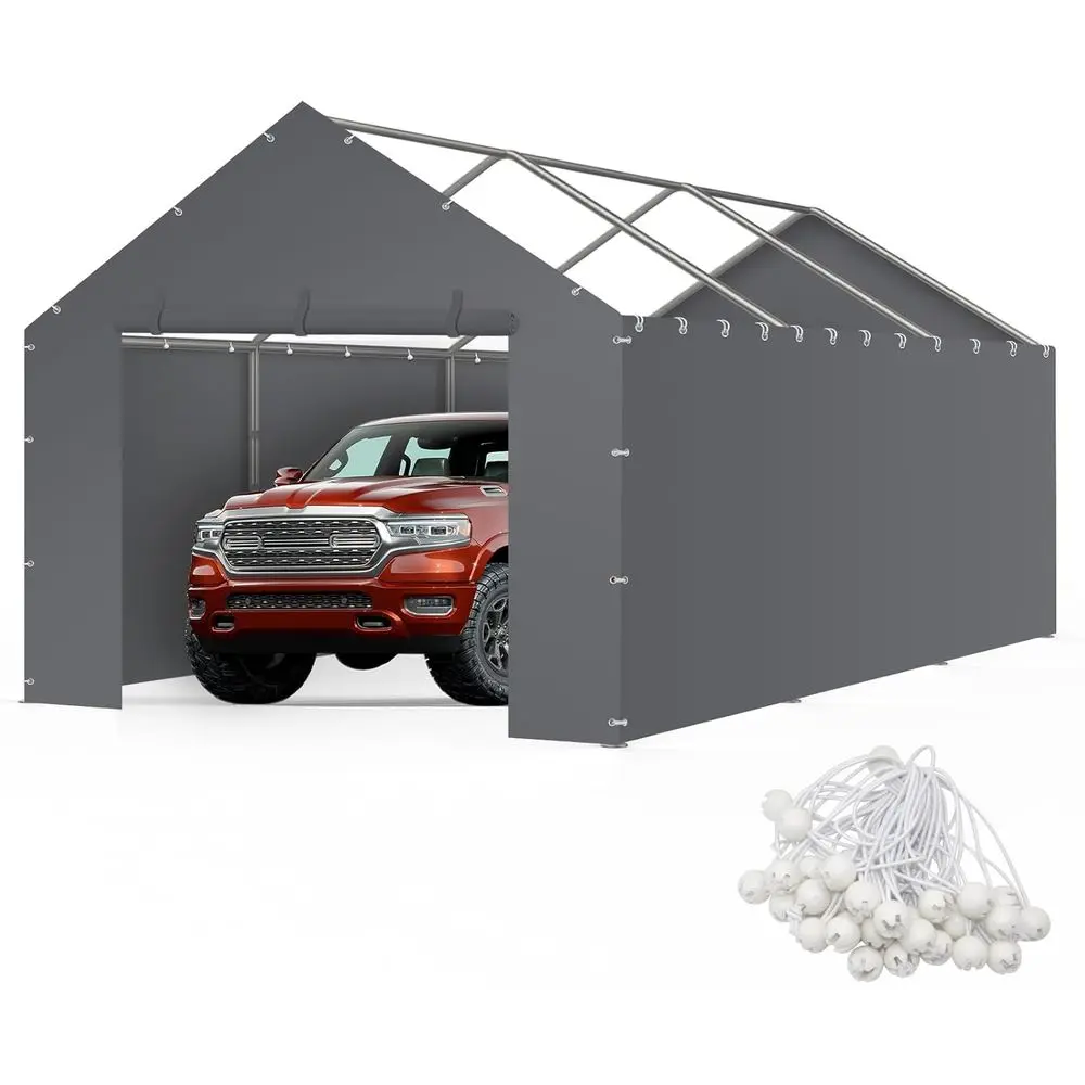 Carport Replacement Cover Sidewalls or 10x20x9.35T e, Heavy Duty Garage Car Tent Shelter Tarp with Ball Bungees, Waterproo & UV
Carport Replacement Cover Sidewalls or 10x20x9.35T e, Heavy Duty Garage Car Tent Shelter Tarp with Ball Bungees, Waterproo & UV