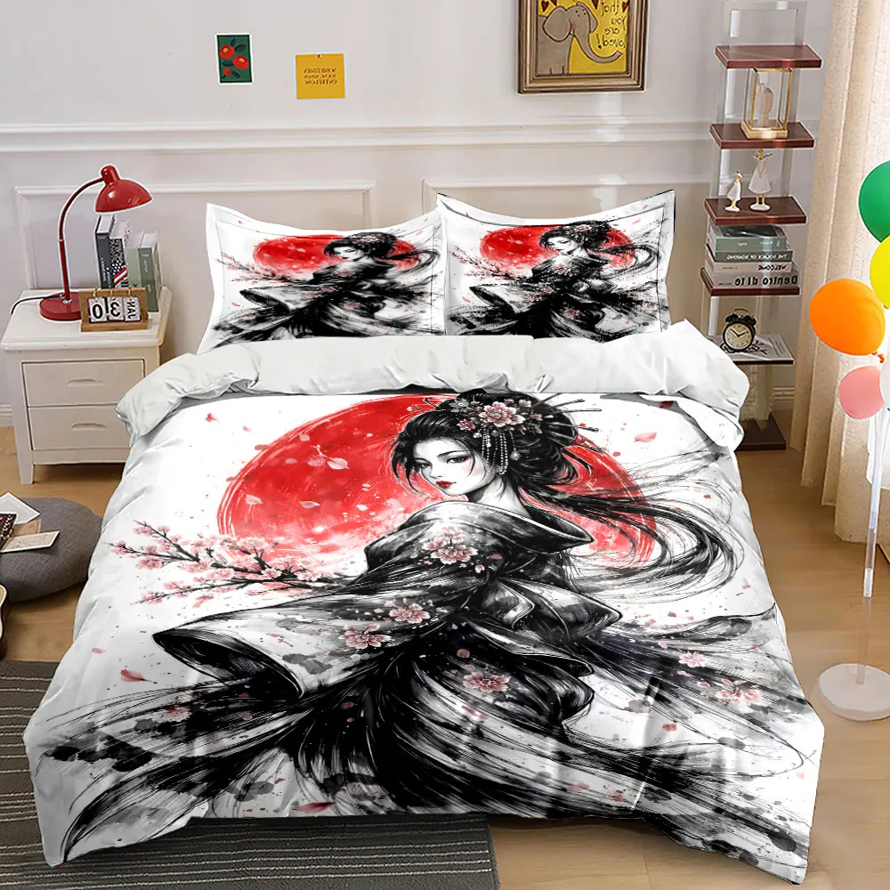 Japanese Ukiyo-e Kimono girl Bedding Set for Kids Luxury Gift 3pcs Digital Print Comforter Set Soft Comfortable Breathable
Japanese Ukiyo-e Kimono girl Bedding Set for Kids Luxury Gift 3pcs Digital Print Comforter Set Soft Comfortable Breathable