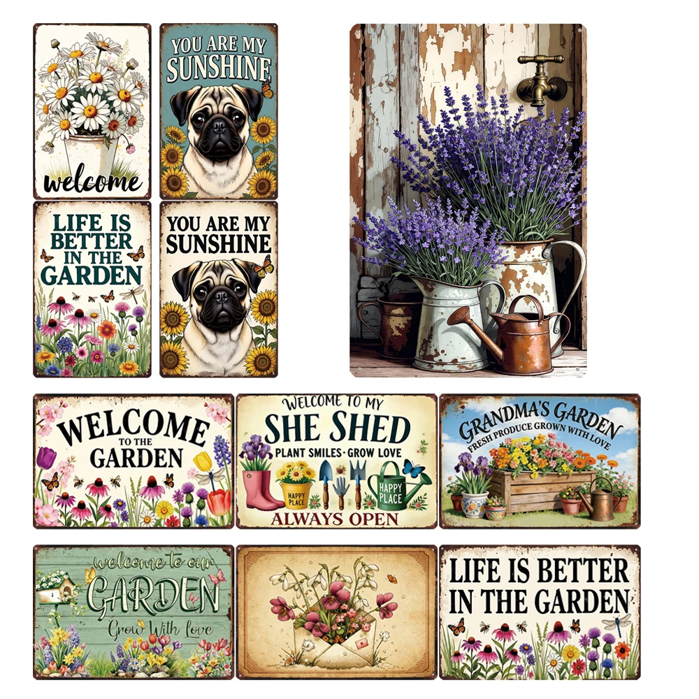 【YZFQ】 Welcome To The Garden Metal Sign Flower Vintage Poster Wall for Garden Shed Backyard Porch Decor 12X8inch ZW-178
【YZFQ】 Welcome To The Garden Metal Sign Flower Vintage Poster Wall for Garden Shed Backyard Porch Decor 12X8inch ZW-178