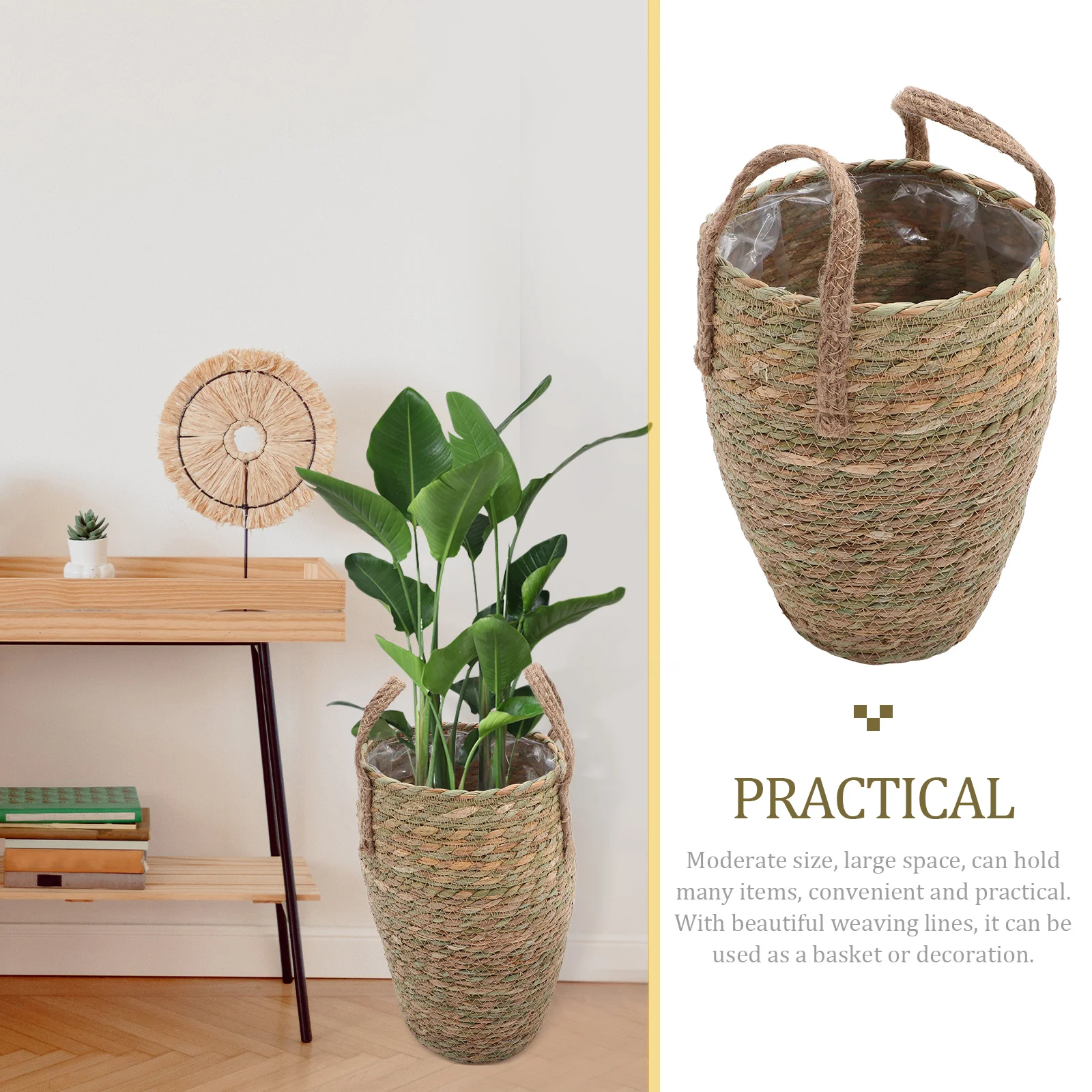 Woven Flower Basket Decorative Storage Large Khaki Indoor Plant Pot Modern Simple Planter Baskets for Plants Home Gardening
Woven Flower Basket Decorative Storage Large Khaki Indoor Plant Pot Modern Simple Planter Baskets for Plants Home Gardening