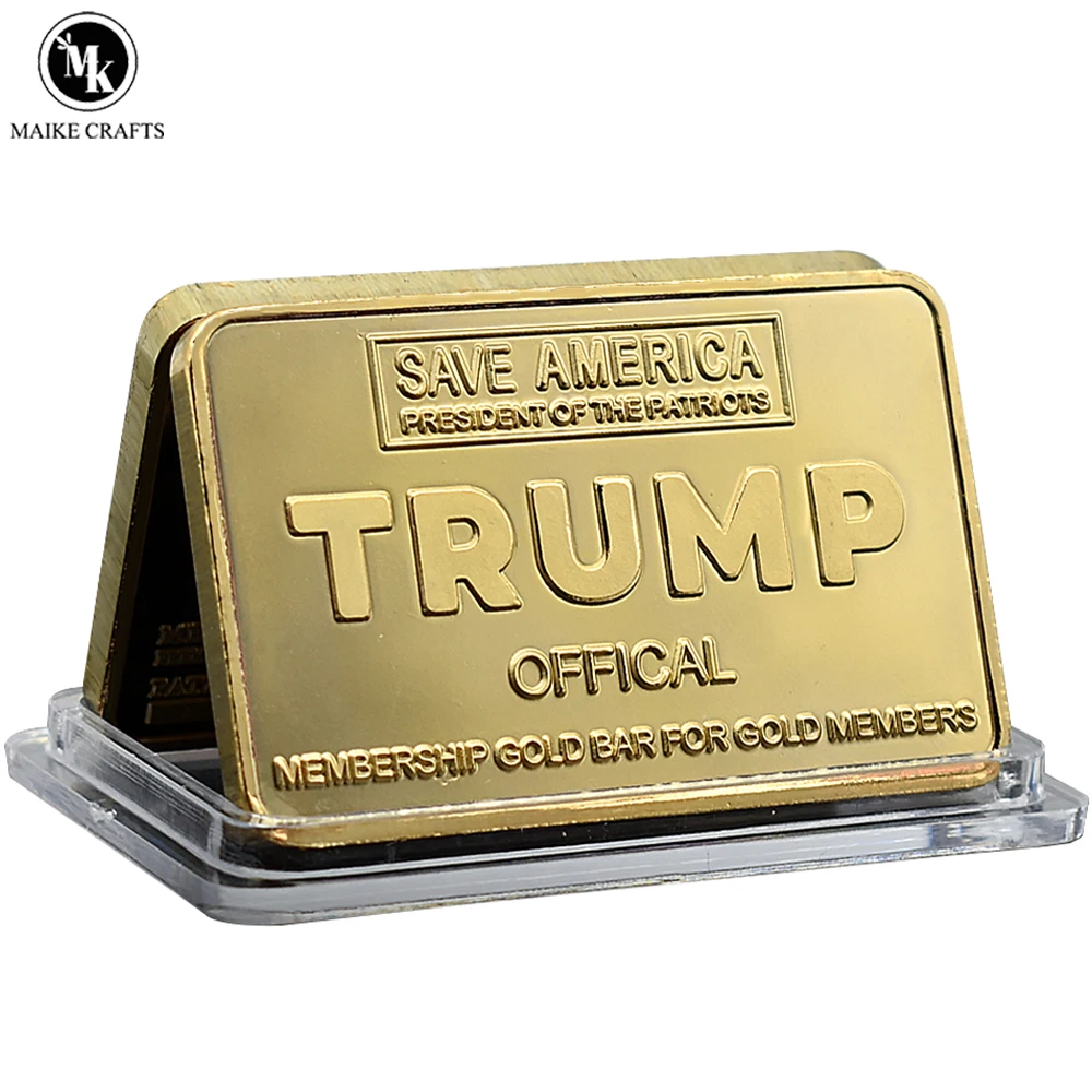 2024 Donald Trump Save America Gold Bar Gold Plated Metal Crafts with Serial Number Challenge Coin Collection Gift
2024 Donald Trump Save America Gold Bar Gold Plated Metal Crafts with Serial Number Challenge Coin Collection Gift