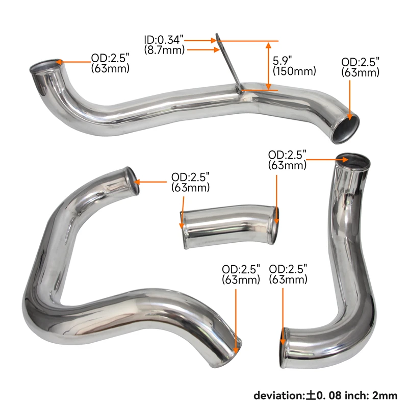 Aluminum Upgrade Intercooler Piping Fits for Nissan Skyline R32 RB20DET R33 ECR33 GTS RB25DET R34 GTT RB25DET 1989-2001
Aluminum Upgrade Intercooler Piping Fits for Nissan Skyline R32 RB20DET R33 ECR33 GTS RB25DET R34 GTT RB25DET 1989-2001