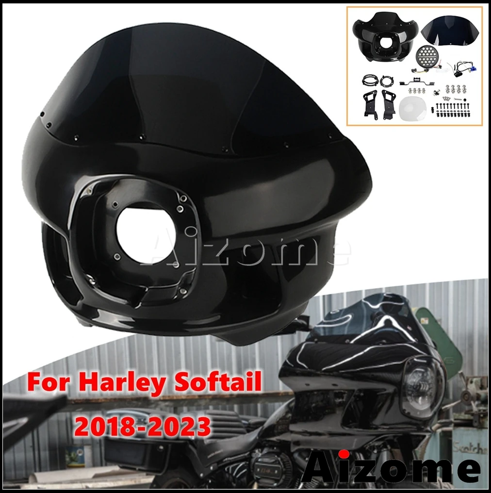 For Harley Softail Outer Upper Windshield Fairing W/ 7" LED Headlight Assembly Kit Sport Glide FLSB 18-21 Standard FXST 2020-23
For Harley Softail Outer Upper Windshield Fairing W/ 7" LED Headlight Assembly Kit Sport Glide FLSB 18-21 Standard FXST 2020-23