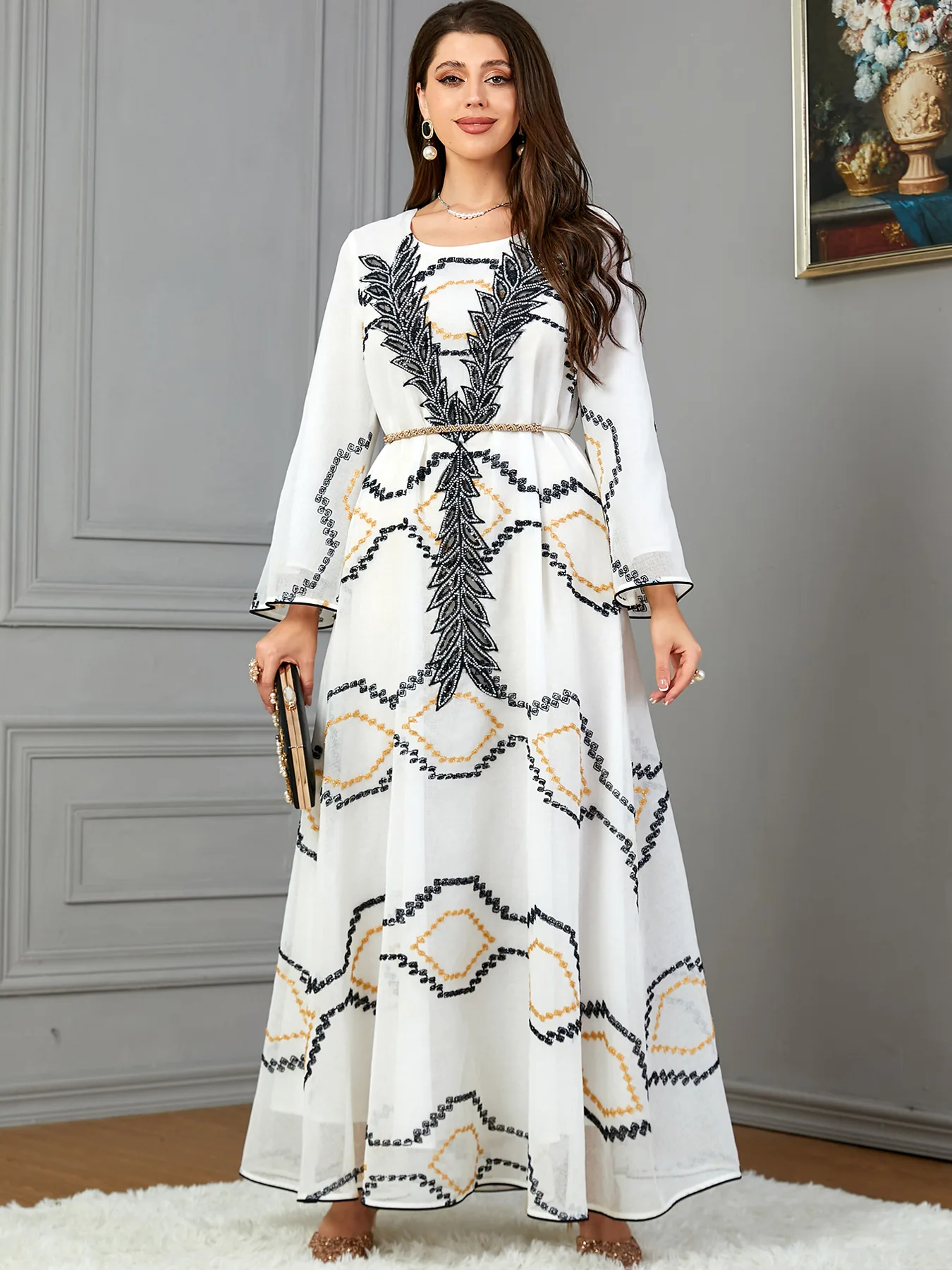 Morocco Party Dress for Women Muslim Abaya Mesh Sequins Jalabiya Dubai Abayas Kaftan Abaya Islam Vestidos Arab Long Robe Autumn
Morocco Party Dress for Women Muslim Abaya Mesh Sequins Jalabiya Dubai Abayas Kaftan Abaya Islam Vestidos Arab Long Robe Autumn