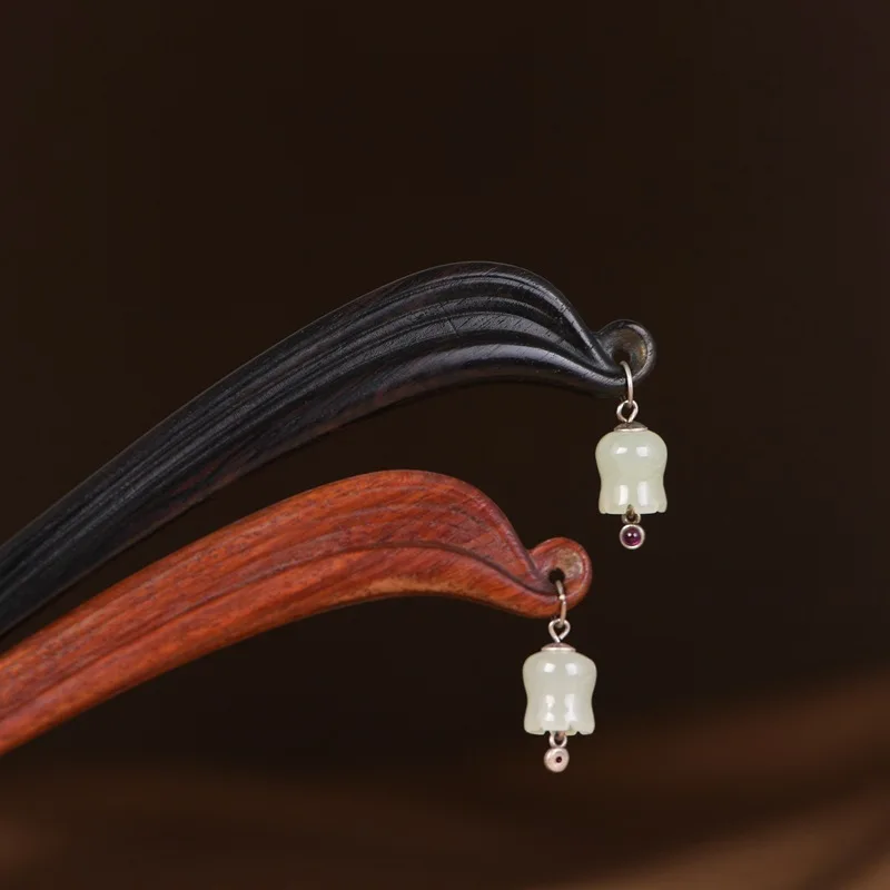 Natural Black Brown Sandalwood Hair Sticks Women 925 Silver Lily of the Valley Hotan Jade Hair Forks Exotic Han Clothes Hairwear
Natural Black Brown Sandalwood Hair Sticks Women 925 Silver Lily of the Valley Hotan Jade Hair Forks Exotic Han Clothes Hairwear