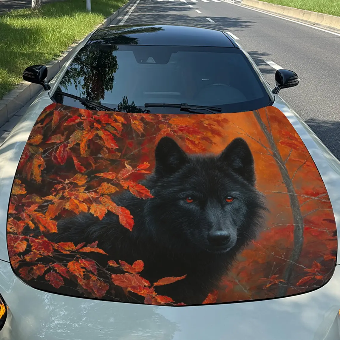 Black Wolf In The Forest Car Hood Decal - Cool Pattern Design, Self-Adhesive PVC Sticker For Cars, Motorcycles, And Trucks, Dura
Black Wolf In The Forest Car Hood Decal - Cool Pattern Design, Self-Adhesive PVC Sticker For Cars, Motorcycles, And Trucks, Dura