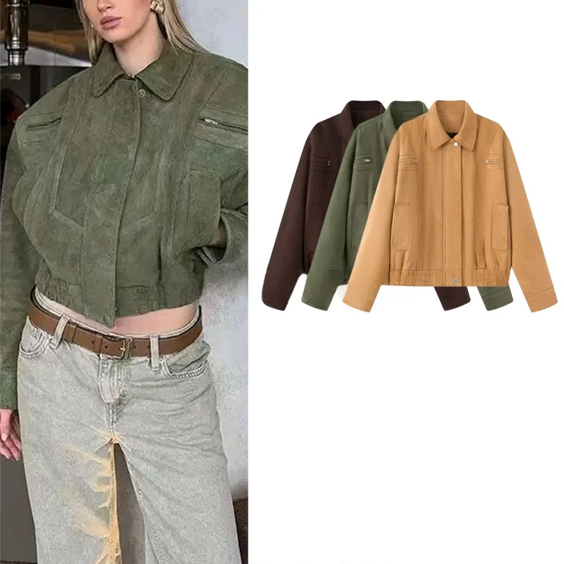 Fall Women's American Retro Sweet Cool Style Button-Up Long Sleeve Zipper Short Workwear Motorcycle Jacket Outerwear
Fall Women's American Retro Sweet Cool Style Button-Up Long Sleeve Zipper Short Workwear Motorcycle Jacket Outerwear