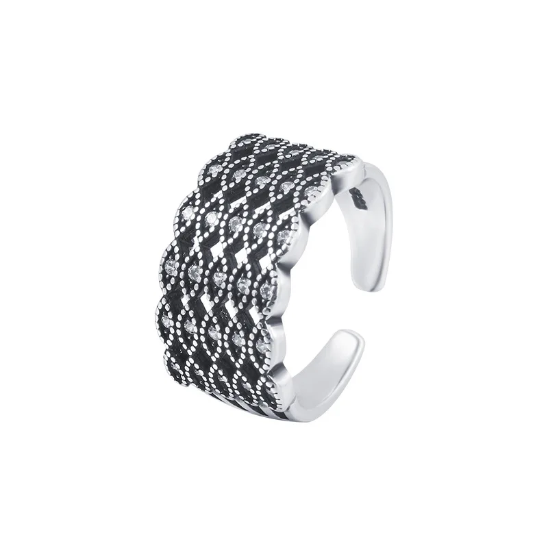 925 Sterling Wide Surface Network Open Rings For Couple Women Wedding Engagement Luxury Jewelry Valentines Gift
925 Sterling Wide Surface Network Open Rings For Couple Women Wedding Engagement Luxury Jewelry Valentines Gift