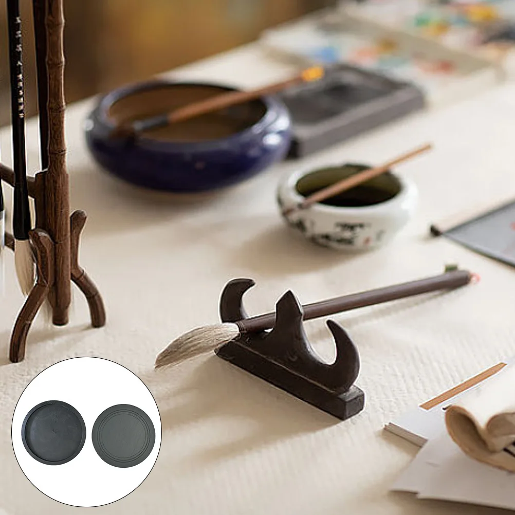 4 Inch Chinese Traditional Round Calligraphy Inkstone Ink Grinding Stone with Cover Easy Ink Grinding Calligraphy Inkstone 
4 Inch Chinese Traditional Round Calligraphy Inkstone Ink Grinding Stone with Cover Easy Ink Grinding Calligraphy Inkstone